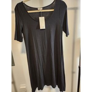 TOBI Black Mini Dress Short Sleeve Scoop Neck Casual Womens Size Small